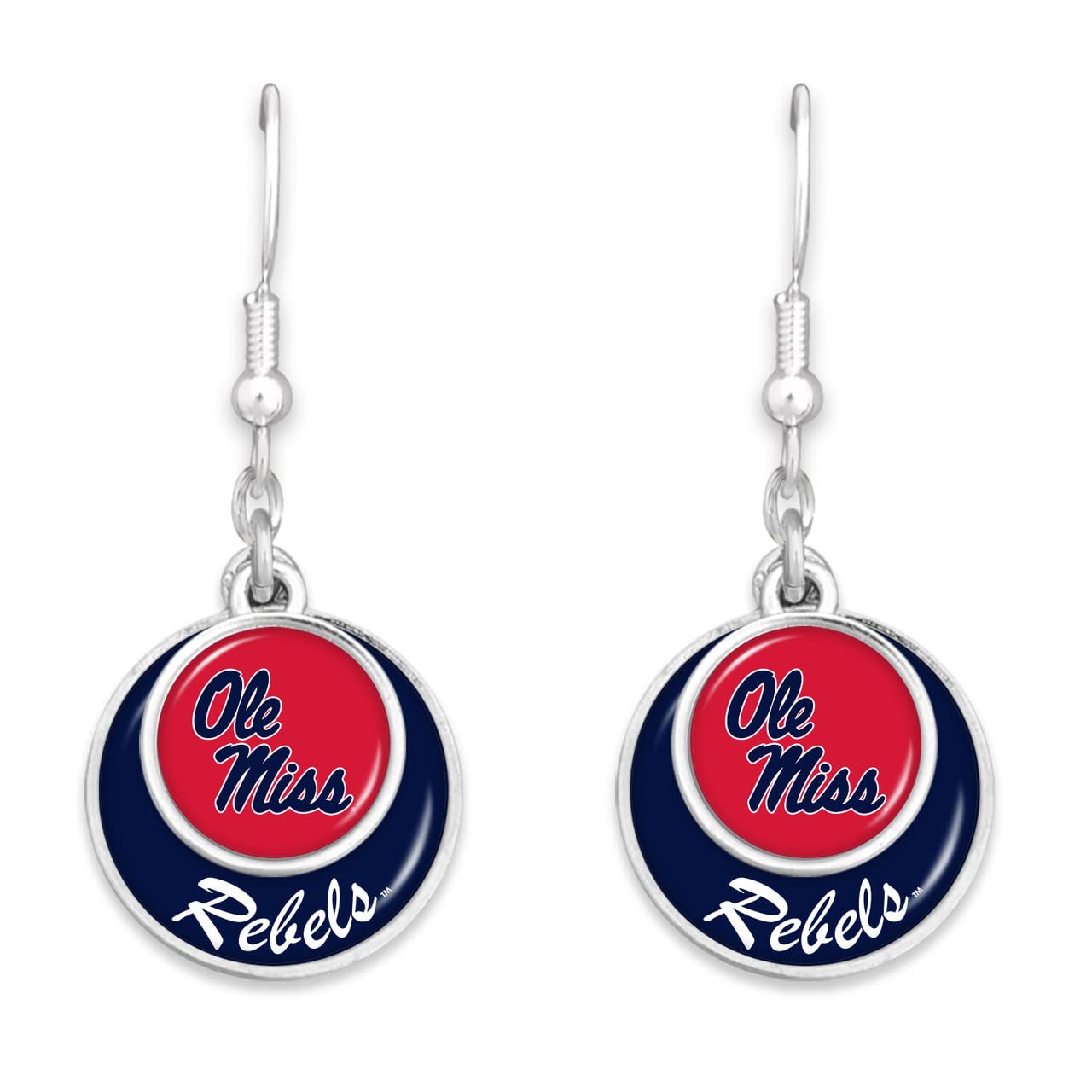 Ole Miss Rebels Stacked Disk Earrings Jewelry Gift Licensed