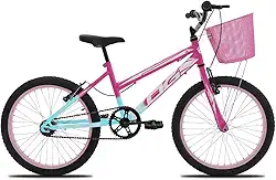 Bicicleta Aro 20 Infantil Feminina KOG BIKES com Cestinha Freios V-Brake