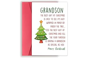 Merry Grandson Christmas Card From Grandma and Grandpa