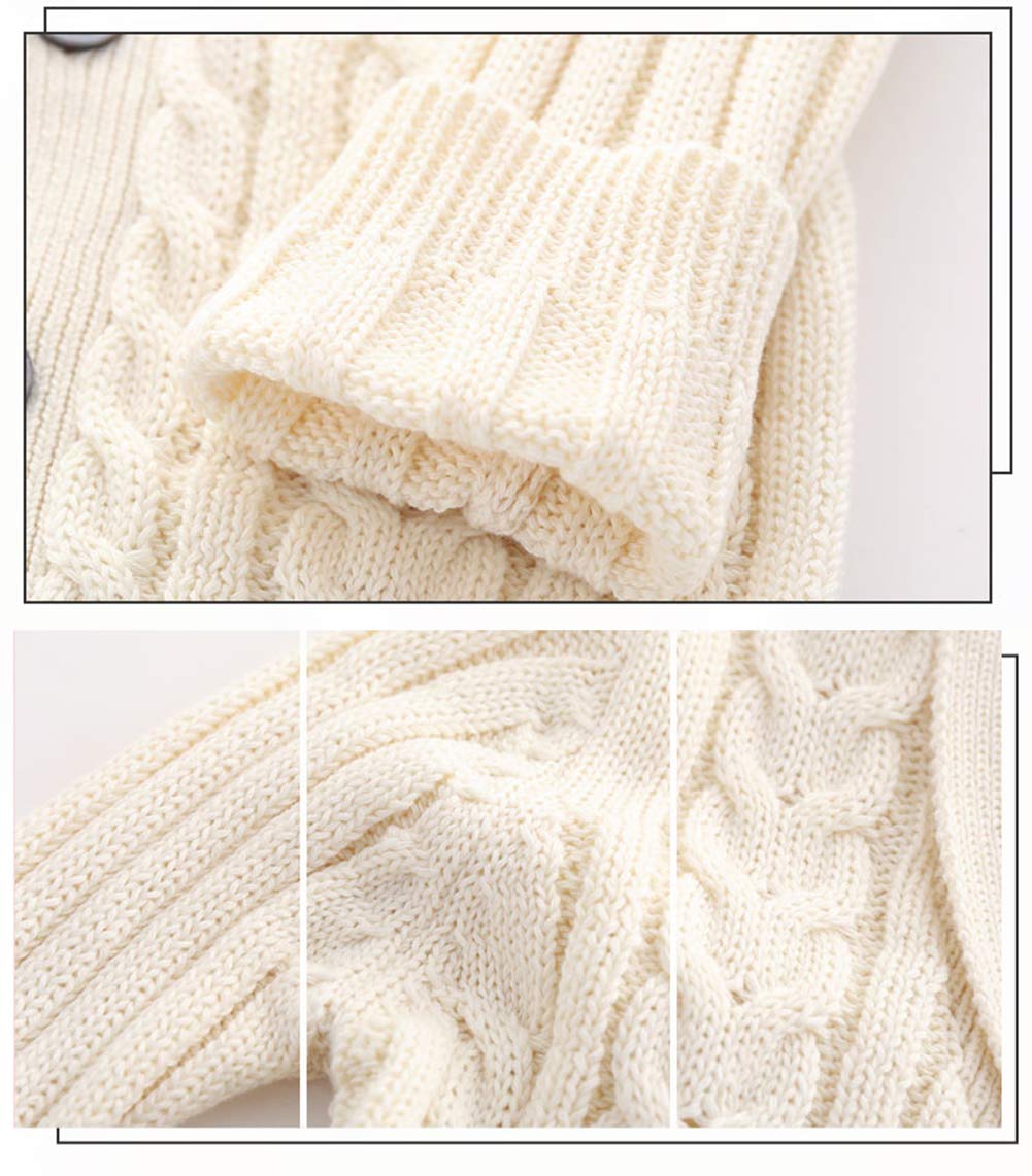 Feidoog Dziecięcy sweter z dzianiny z guzikami, dekolt w serek