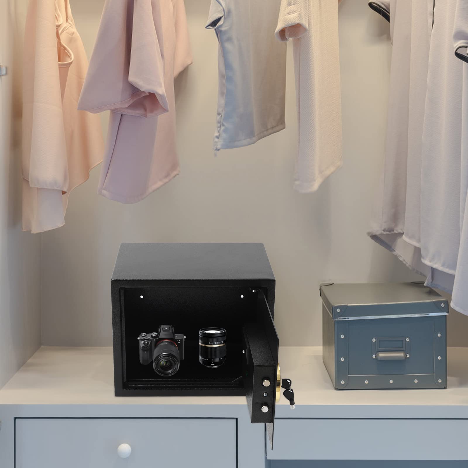 Cassaforte da 30 l per casa, cassaforte ignifuga, impermeabile, per monete, cassaforte digitale per mobili, cassaforte per munizioni, armi, contanti, gioielli, documenti A4