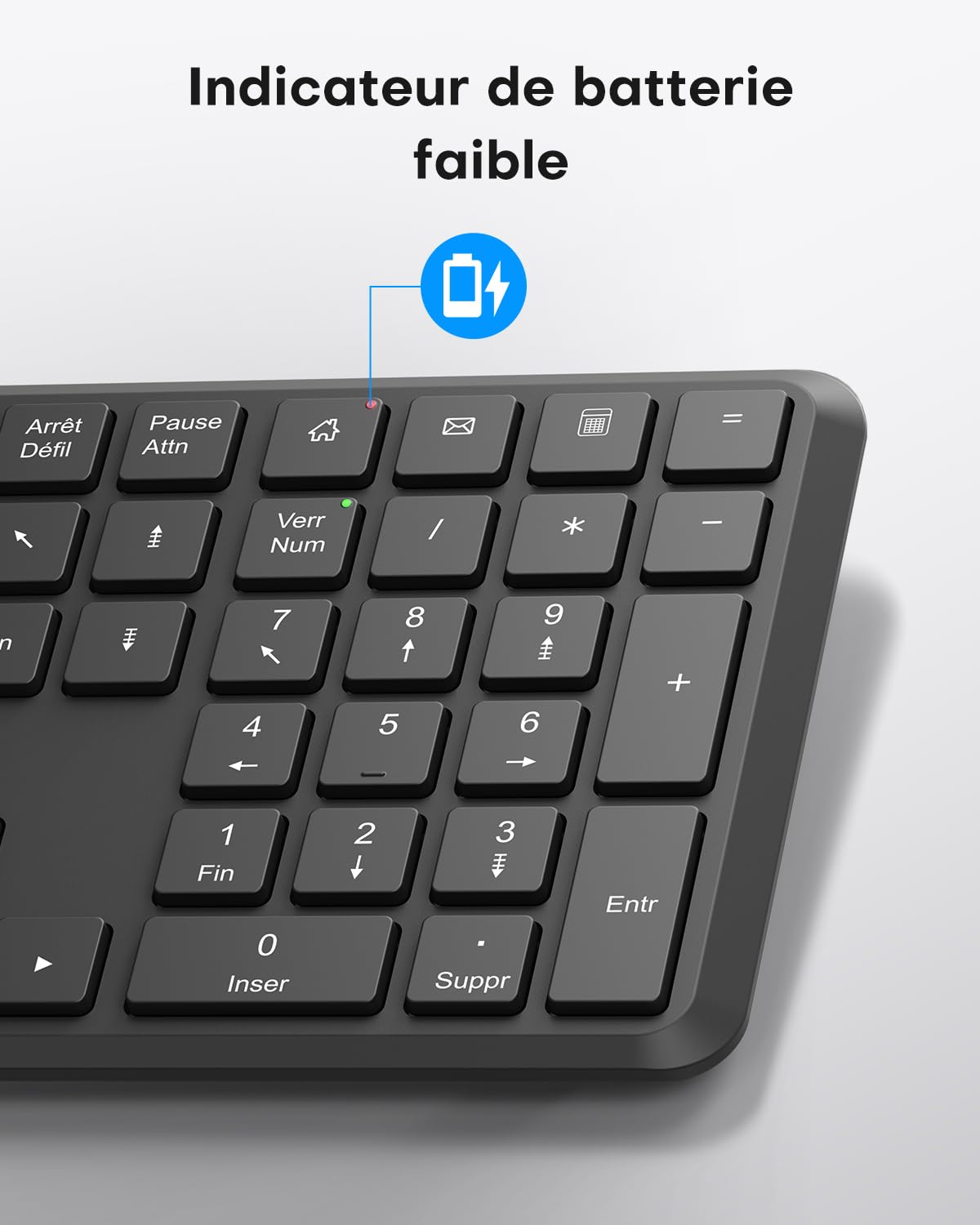 OMOTON Ensemble Clavier et Souris sans Fil AZERTY 2.4GHz pour Windows