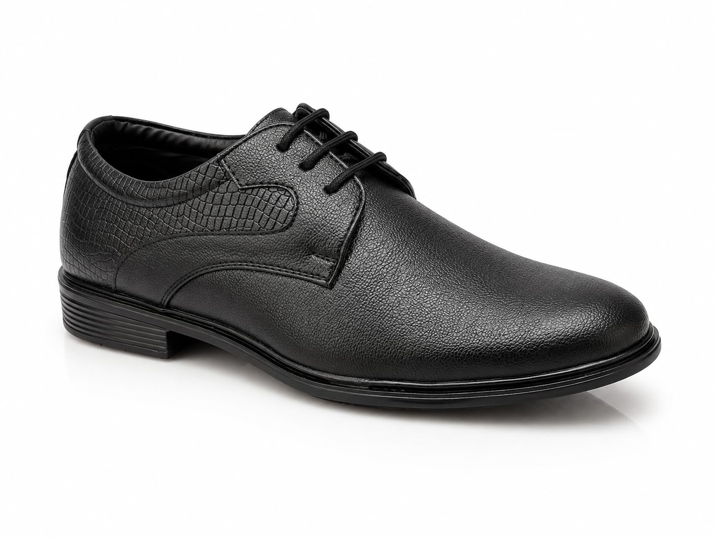 Derby Shoes with Croc-Patterned Side Panels, Synthetic Leather Upper, Airmix Sole, Classic and Contemporary Style for Men-picture-56