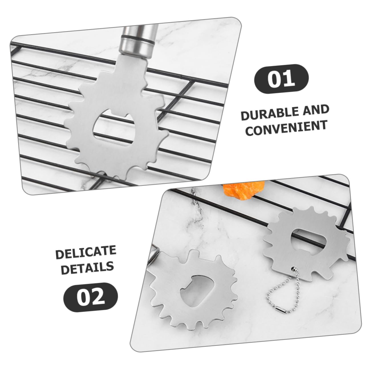 CIYODO Stainless Steel Barbecue Scraper Grill Cleaning Brush 3pcs Set BBQ Grill Accessory