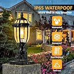 Dusk to Dawn Outdoor Post Lights Hard Wired, Waterproof Aluminum Pole Light Fixture with Pier Mount Base, Exterior Lamp Posts Outdoor Lighting for Yard Patio Pathway, 2 Pack - Image 2