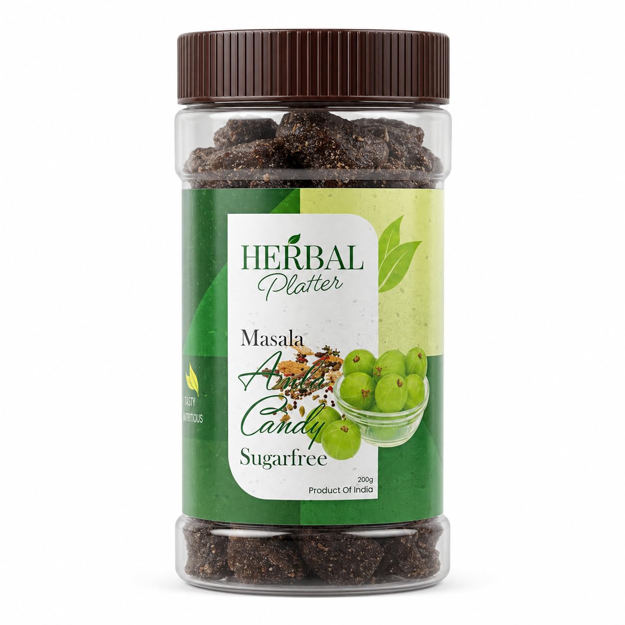 Herbal Platter Dry Masala Amla Candy Sugar Free 200g | Sweetened Naturally with Apple Juice | Tangy & Spicy Indian Snack | Healthy Sugar-Free Treat | Perfect for On-the-Go and Digestive Support-image-8