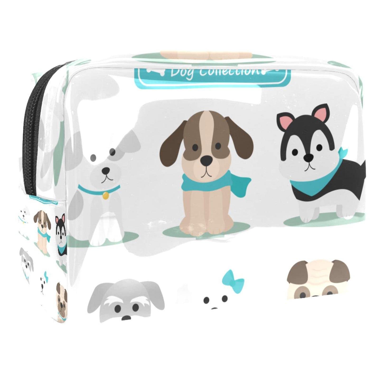 Makeup Bag for Women Small Travel Makeup Bag Makeup Case Pouch Lovely Dog Collection Cosmetic Bag Toiletry Bag