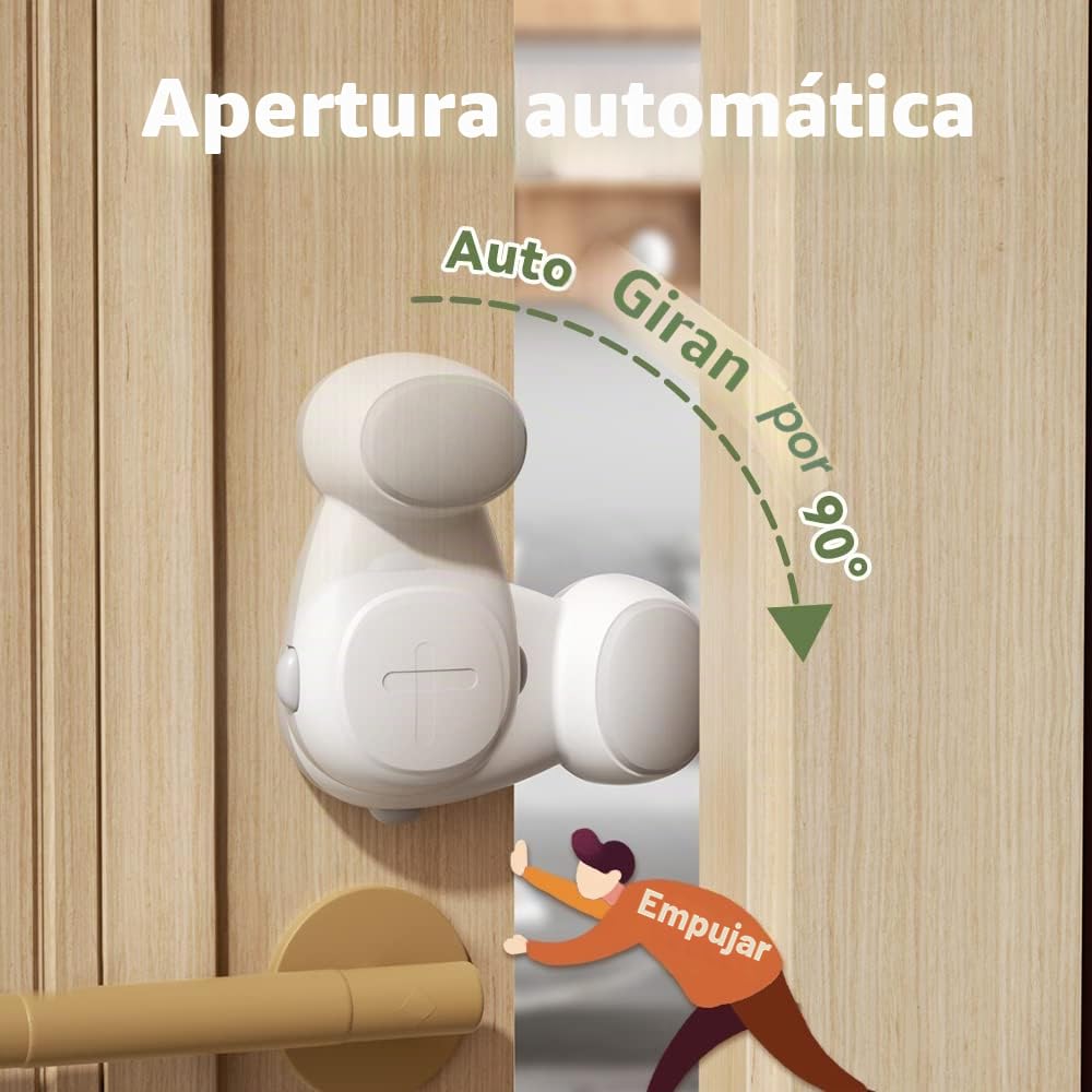 SAFELON 4+2 Piezas Tope de puerta automático de seguridad para bebés, protectores de dedos de puerta automáticos para niños, tope de puerta automático antipinzamiento (Blanco)