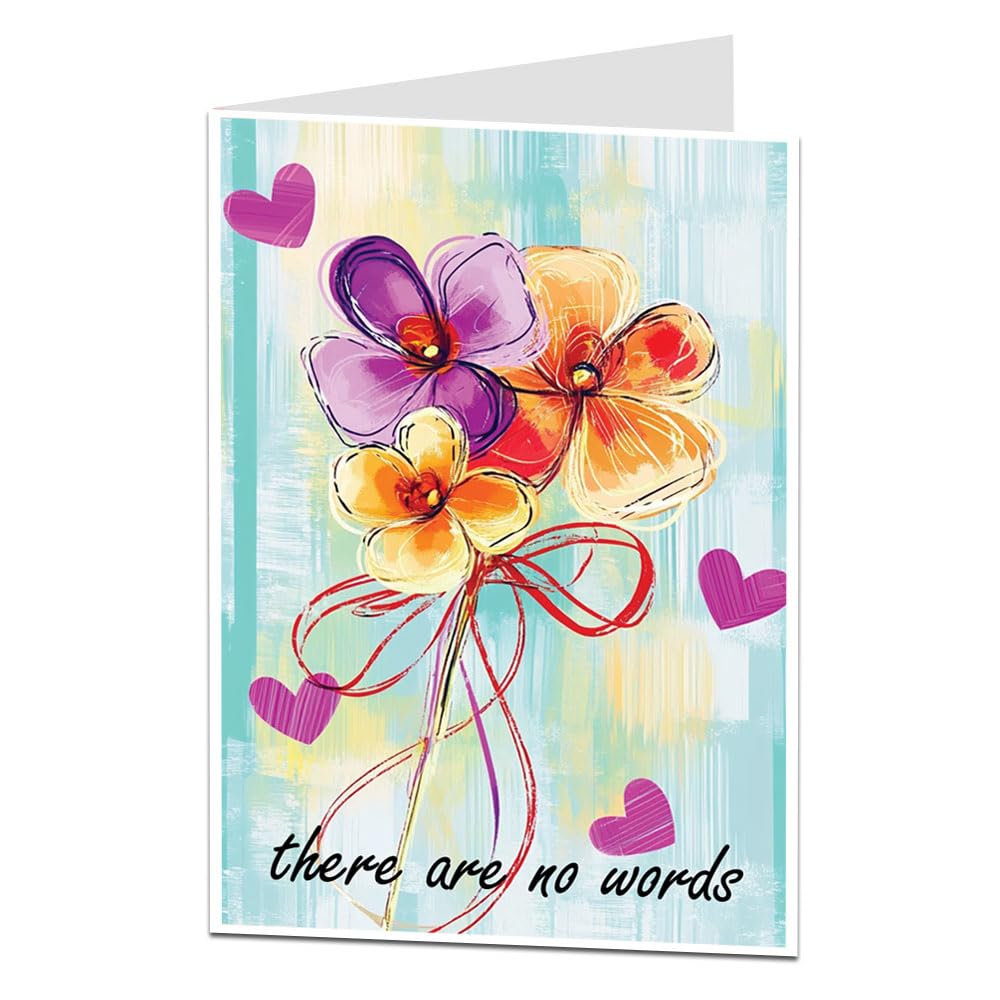 LimaLima Sympathy Card There Are No Words Condolences Miscarriage Deceased 5 x 7 With Inside Verse Thinking About You