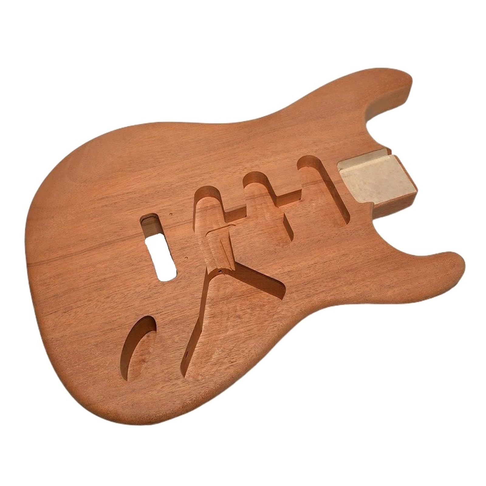 ギター用　ボディ　① エレキギターボディ水波模様の皮張り一体型桃花心木 TLギター用
