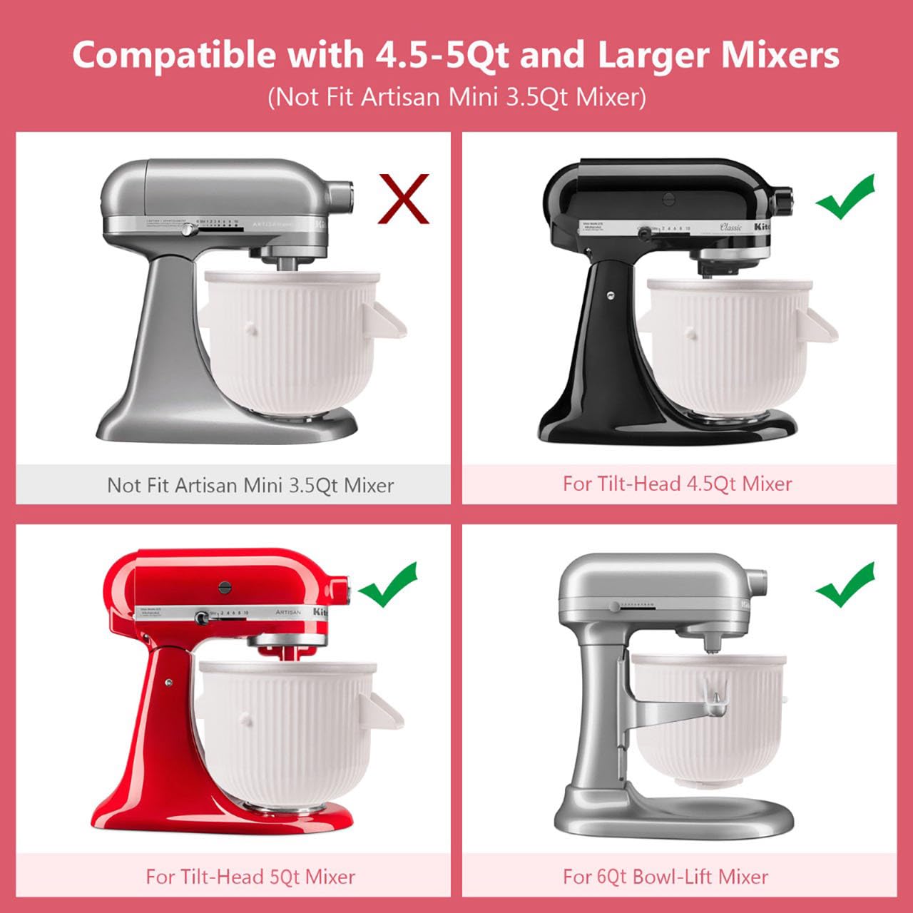 Amazon | Kitchenaidスタンドミキサー用アイスクリームメーカー