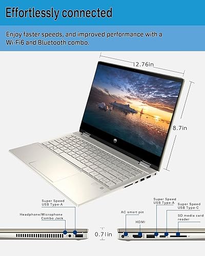 Miniatura 5 de HP Pavilion 2-in-1 Laptop, 14 inch FHD Touch Screen, Intel Core i5-1135G7, Windows 11 Pro, 16GB DDR4 RAM, 512GB SSD, HDMI, Bluetooth, Webcam,