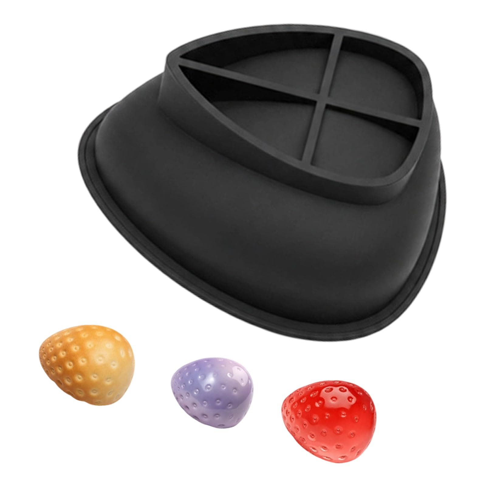 COOLHOOD Flexible Silicone Mousses Cake Molds Strawberry Shape Chocolate Baking Bakeware for Parties and Celebration Flower Shaped Mousses Mold Silicone Step Tiered Flower Cake Mold