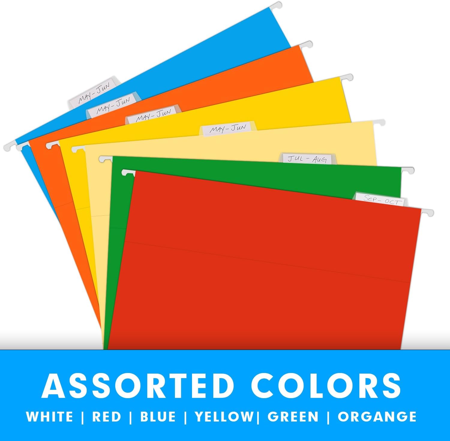 Extra Capacity Hanging File Folders, RAZCC 30 Pack Letter Size Reinforced Hanging Folders with Heavy Duty 2 Inch Expansion for Bulky Files, Filing Cabinet, Adjustable Tabs, Assorted Colors - Image 4