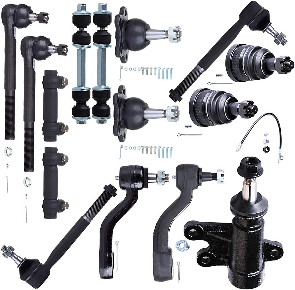 Suspension Assembly Front Sway Bar End Link Idler Arm Inner Outer Tie Rod Adjusting Sleeve Lower Upper Ball Joint Pitman Arm For Chevy C1500 C2500 Tahoe for Gmc C1500 C2500 K1500 Yukon 15PC