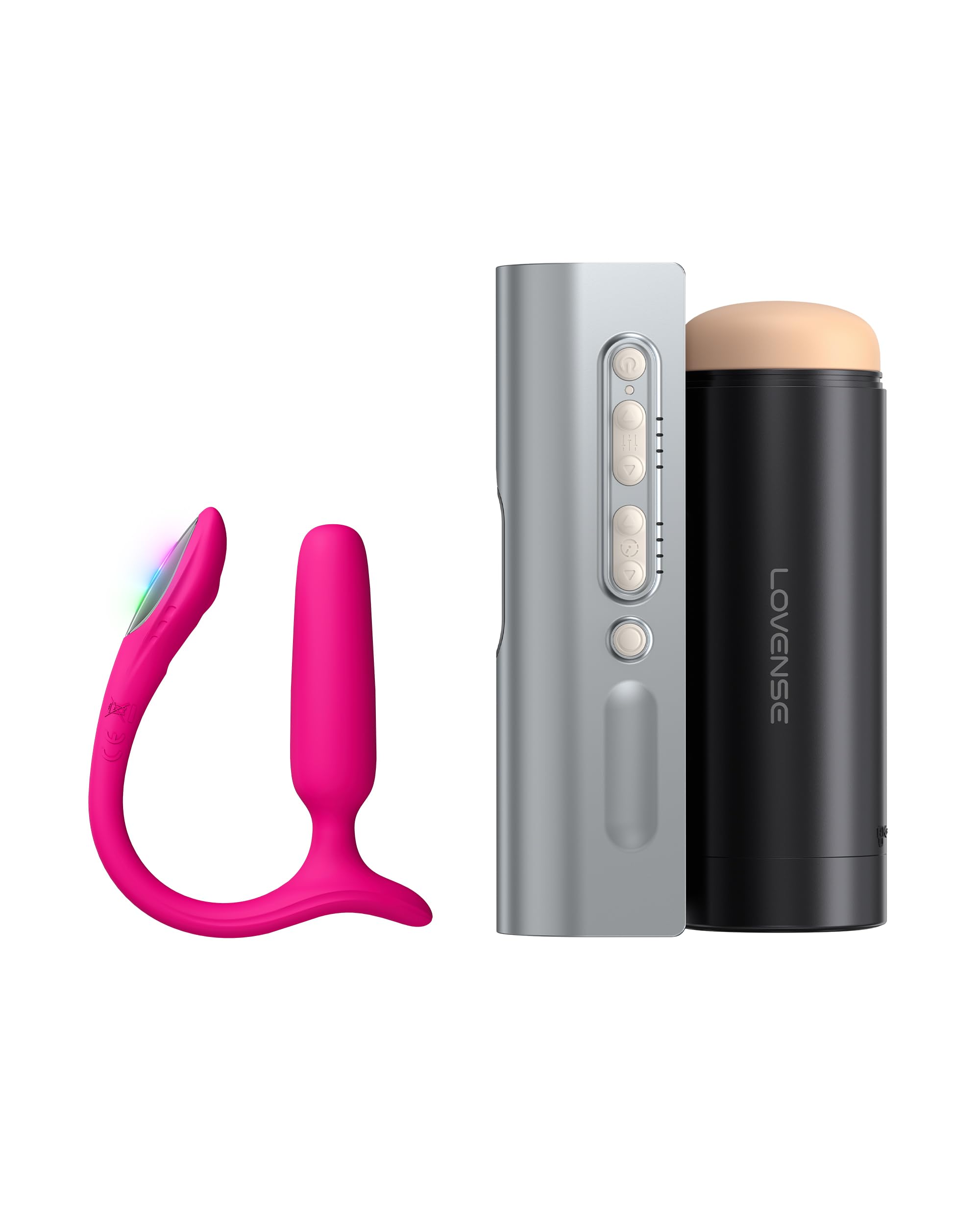 LOVENSE Lush Anal Plug Anale Vibrante con Luce LED, Per Principianti + LOVENSE Solace Pro Masturbatore Automatico Uomo Macchina per Fellatio con Spinta e Esperienza AI/VR