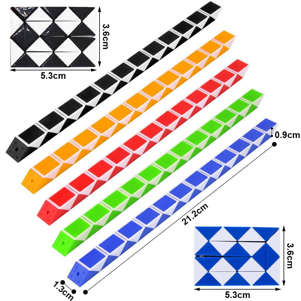 Blocks Magic Snake Cube, Mini Snake Puzzles Magic Ruler, 3D Twist Puzzle Toys Intelligence, Fidget Toys - Image 3