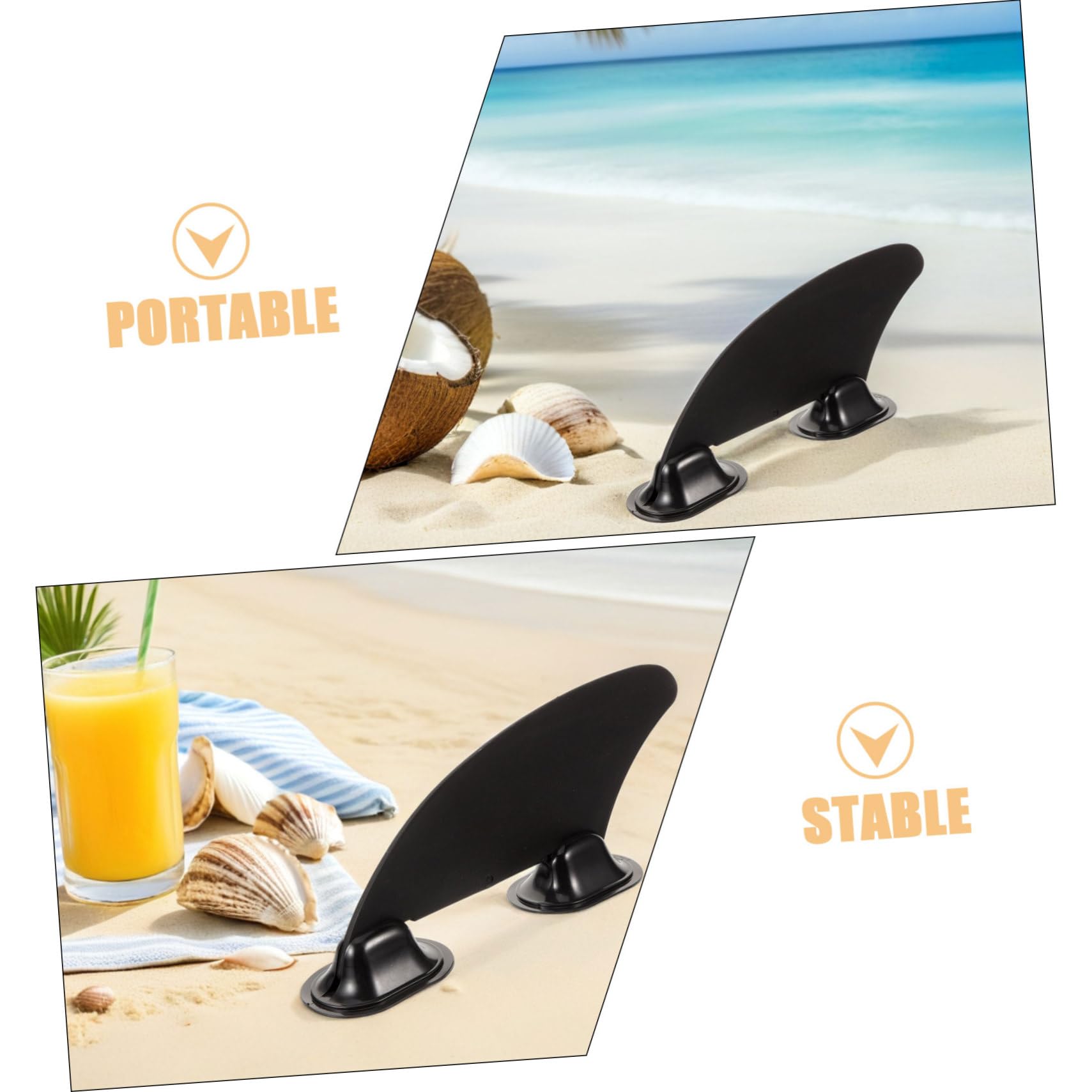 2 Aletas De Repuesto para Tabla De Paddle Surf Aletas Inflables Central Desmontable Accesorios para Tabla De Surf De Repuesto De PVC Color Negro