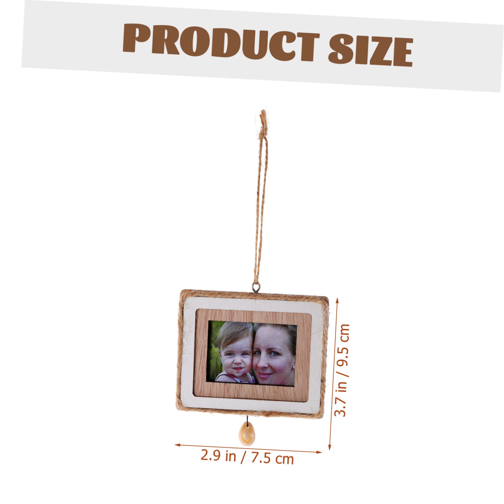 PRETYZOOM Mini Photo Frame Craft Rustic Picture Frames for Wall Wood Decor Ornament Square Shape Decor Ideal for Parties Showers