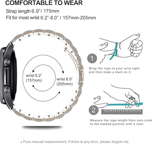 Vista 42 de Correas compatibles con Samsung Galaxy Watch de 1.81 pulgadas / Galaxy 3 de 1.772 pulgadas, correa de repuesto de metal de acero inoxidable para Azul