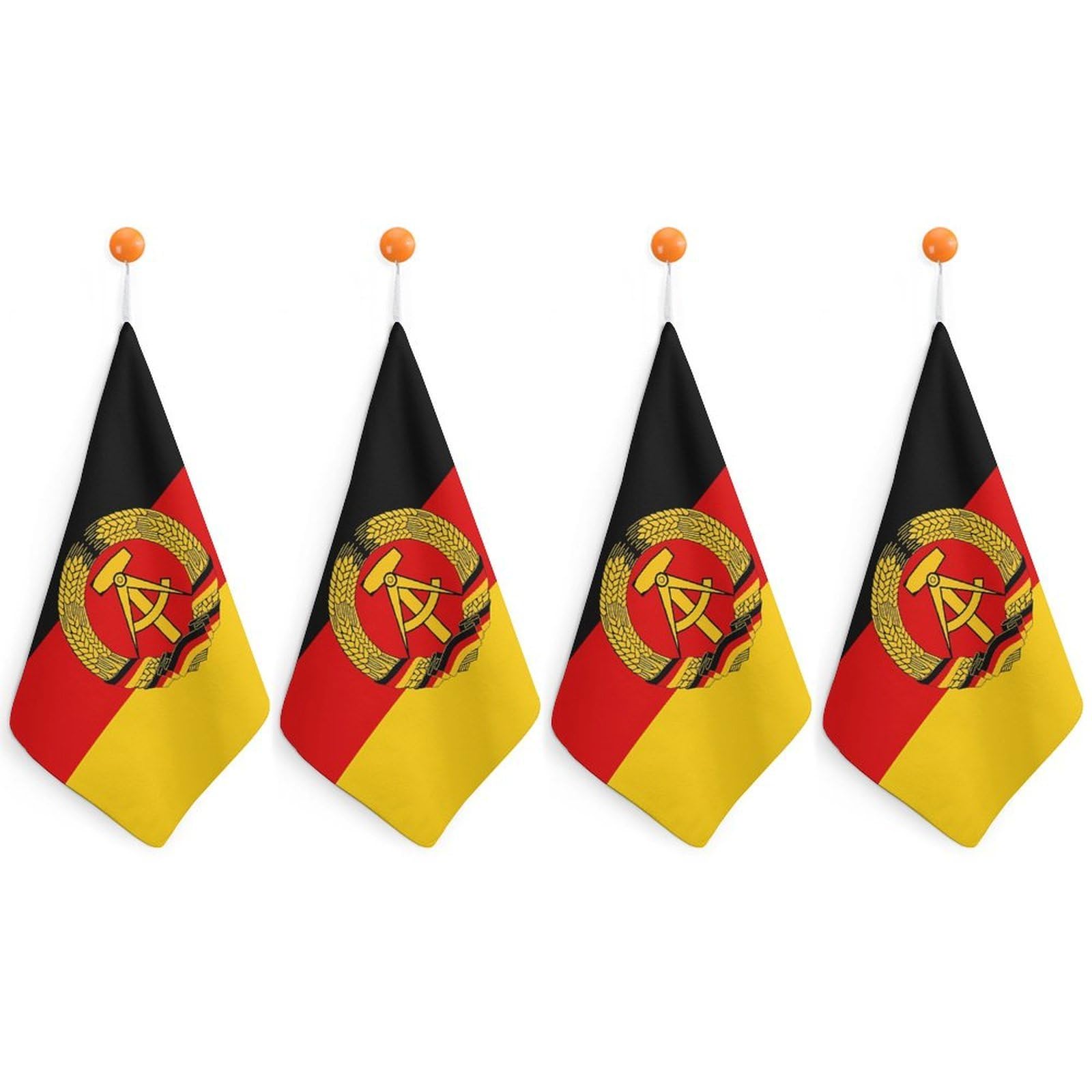 TXFBTRFSA East Germany German Democratic Republic Flag Hand Towels with Hanging Loop Kitchen Towel Handkerchiefs Cleaning Cloths