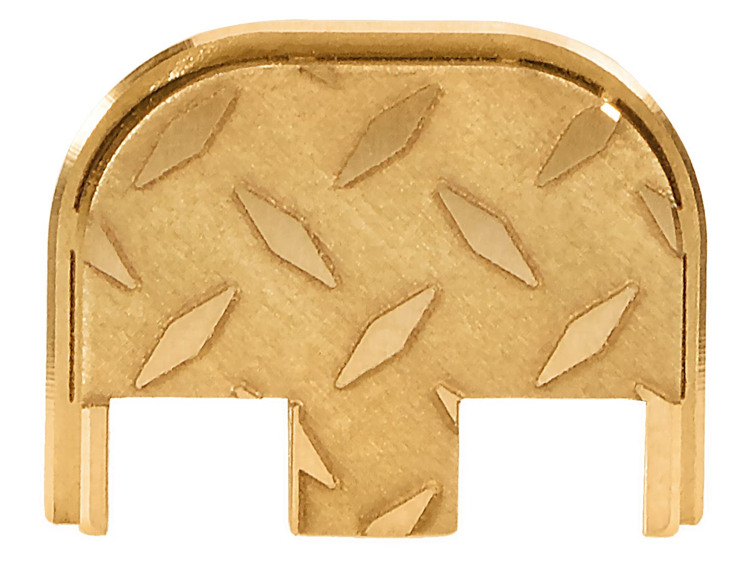 NDZ Performance Brass Slide Back Plate for Glock Gen 5 – Diamond Cut – Polished Brass – Fits G17 G19 G19X G22 G23 G26 G27 G34 G45 G47 G49 – USA Made