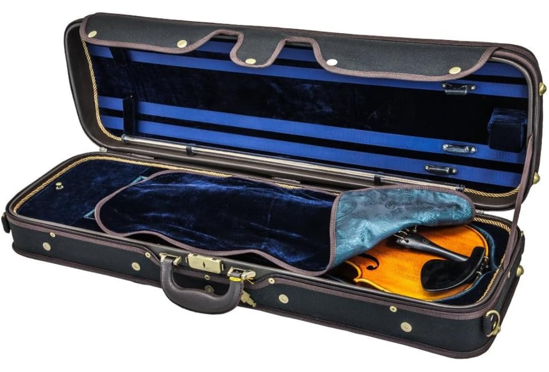 SKY Violin Oblong Case VNCW02 Solid Wood with Hygrometers Black/Blue