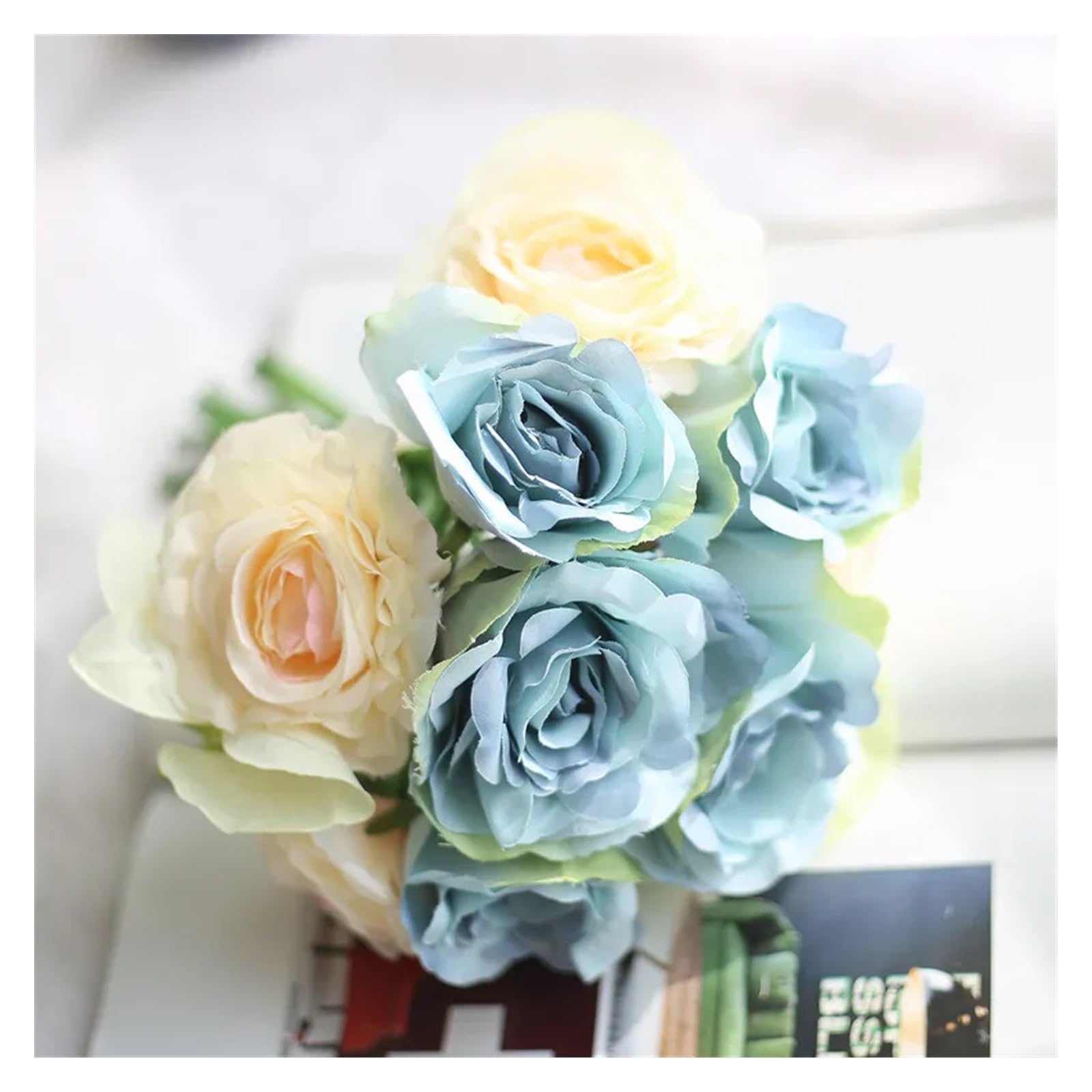 HJRegaFimu Artificial Flowers Bridal Wedding Bouquet Simulation Bridesmaid Orchid Rose Rayon Diy Accessories Decoration Bouquets Bigblue Mug