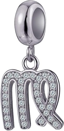 12 dijes del signo del zodiaco para pulseras de dijes Colgantes de constelaciónhoróscopo de plata de ley 925