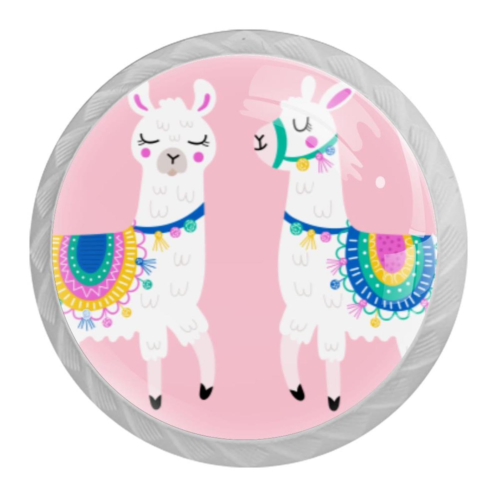 Tqmspg 4 Pieces Drawer Pulls Alpaca Animal Door Knobs Dresser Handles for Kitchen Wardrobe Cupboard Hardware Furniture