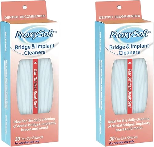 Proxysoft Hilo dental para puentes e implantes, paquete de 2 enhebradores de hilo dental para puentes, implantes dentales, aparatos ortopédicos con
