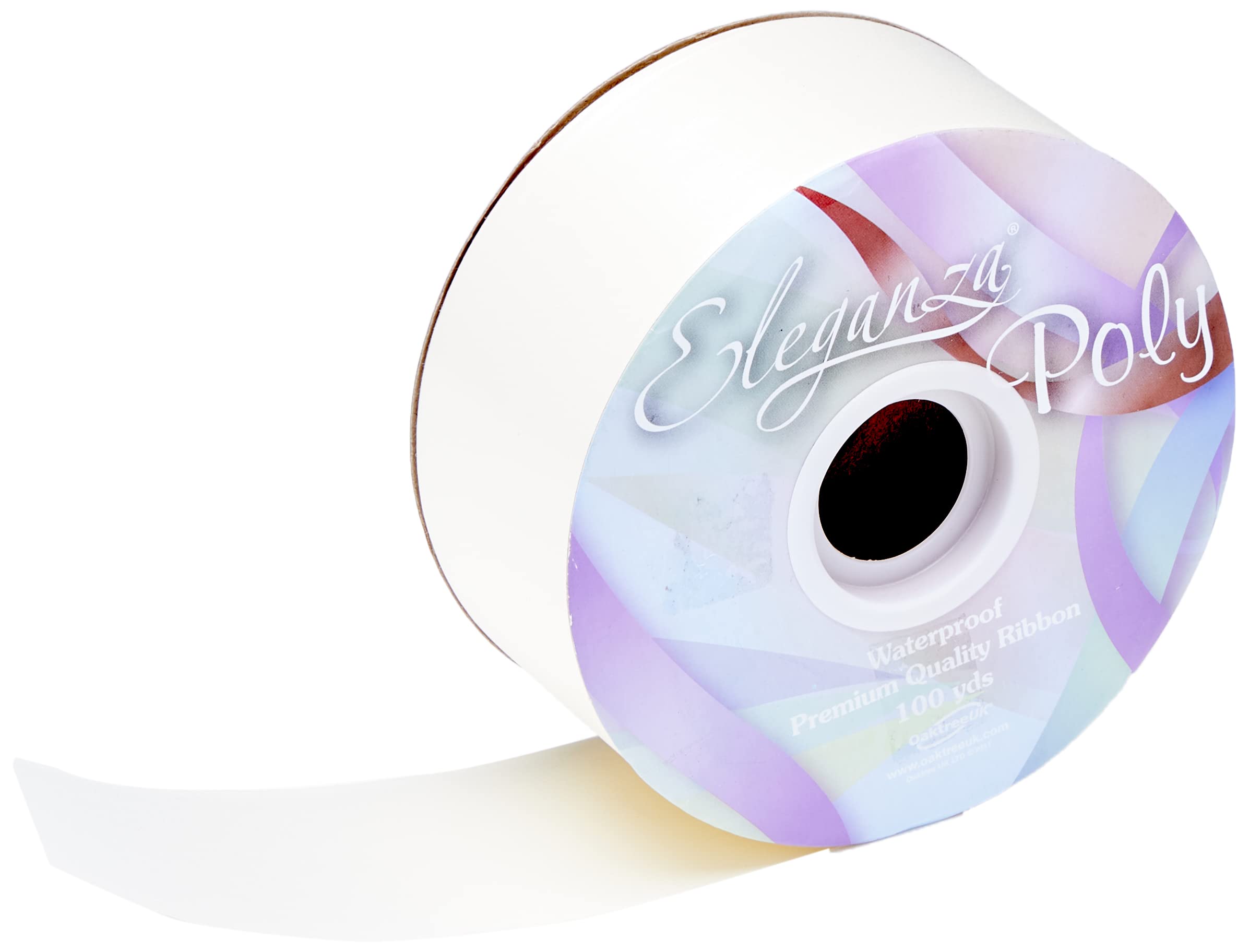Eleganza Ivory Waterproof Poly Ribbon, 50 Mm X 91 M