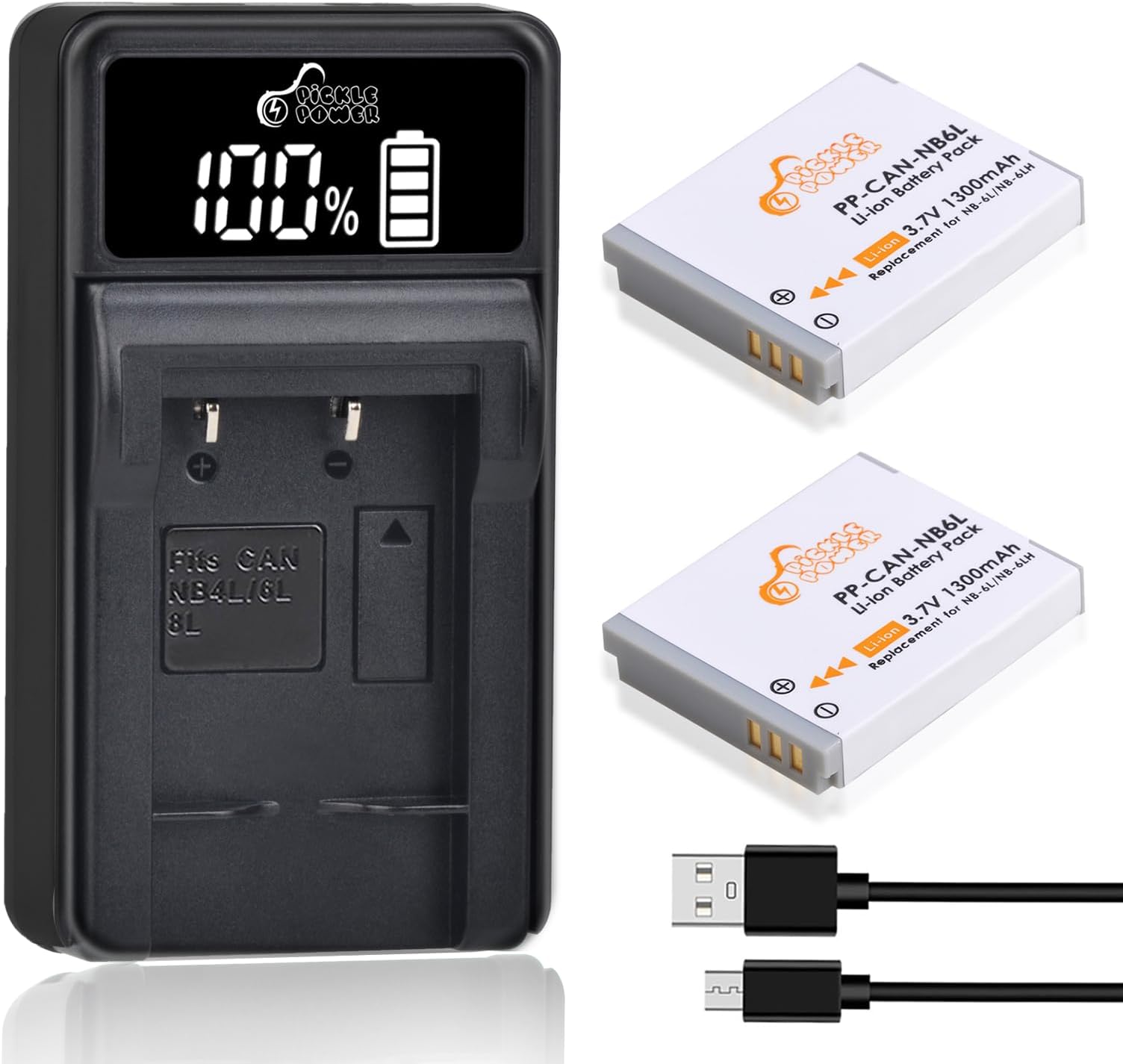 Pickle Power NB-6L NB-6LH Batteries and LED Battery Charger Replacement for Canon PowerShot SX530 HS, SX710 HS, SX700 HS, SX610 HS, SX600 HS, SX540 HS, SX510 HS, SX500 is, SX280 HS, SX270 HS, D30, S90