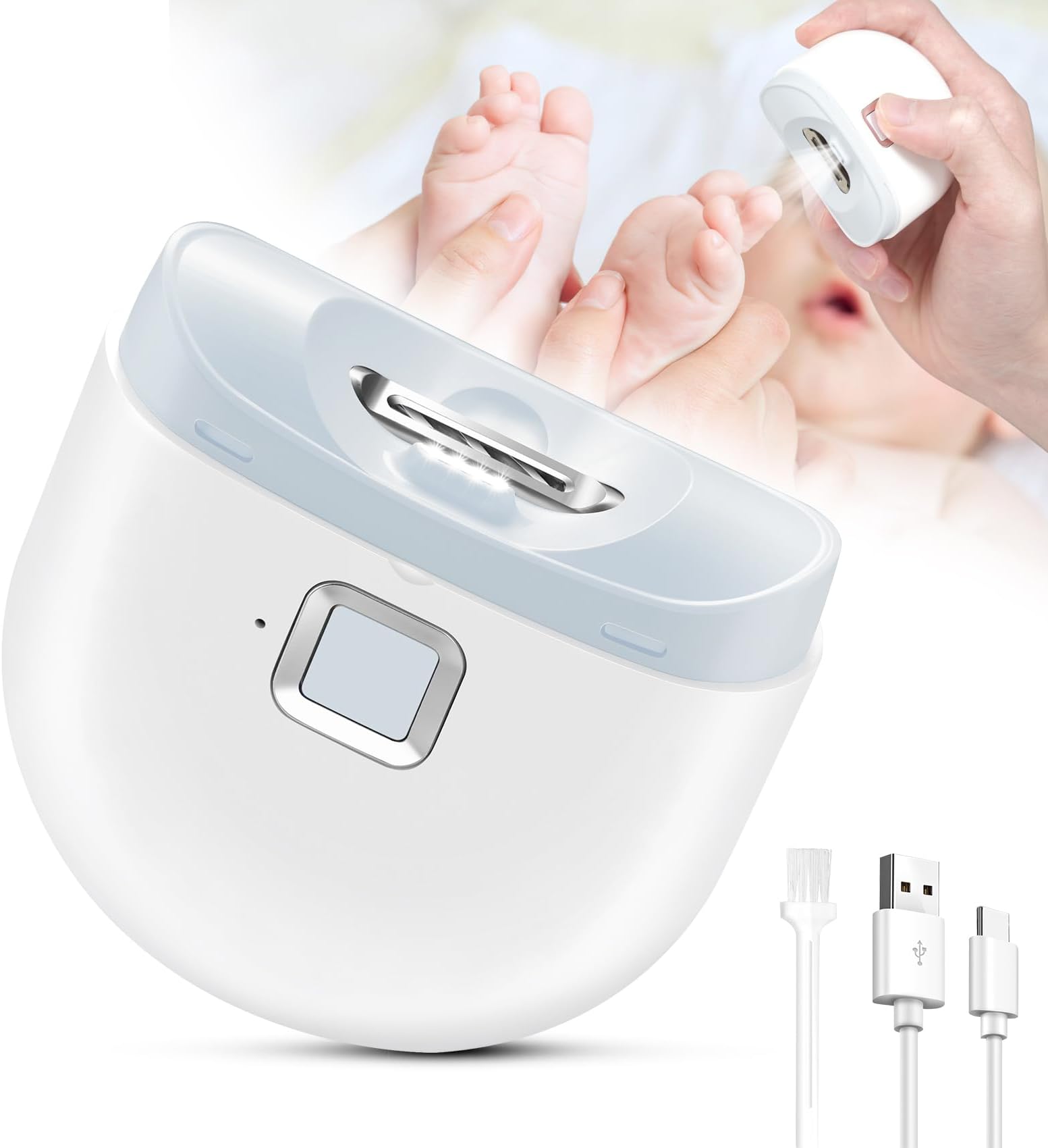 Purple Electric Nail Clipper & Filer - 2 Speed, Low Noise, Safe for Babies (1yr+) & Adults main image 0