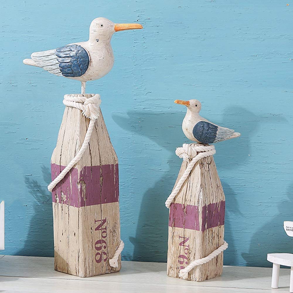 Statue Miniature De Mouette – Décoration Nautique Pour Maison, Bureau Ou Voiture, 9x7x3 Cm