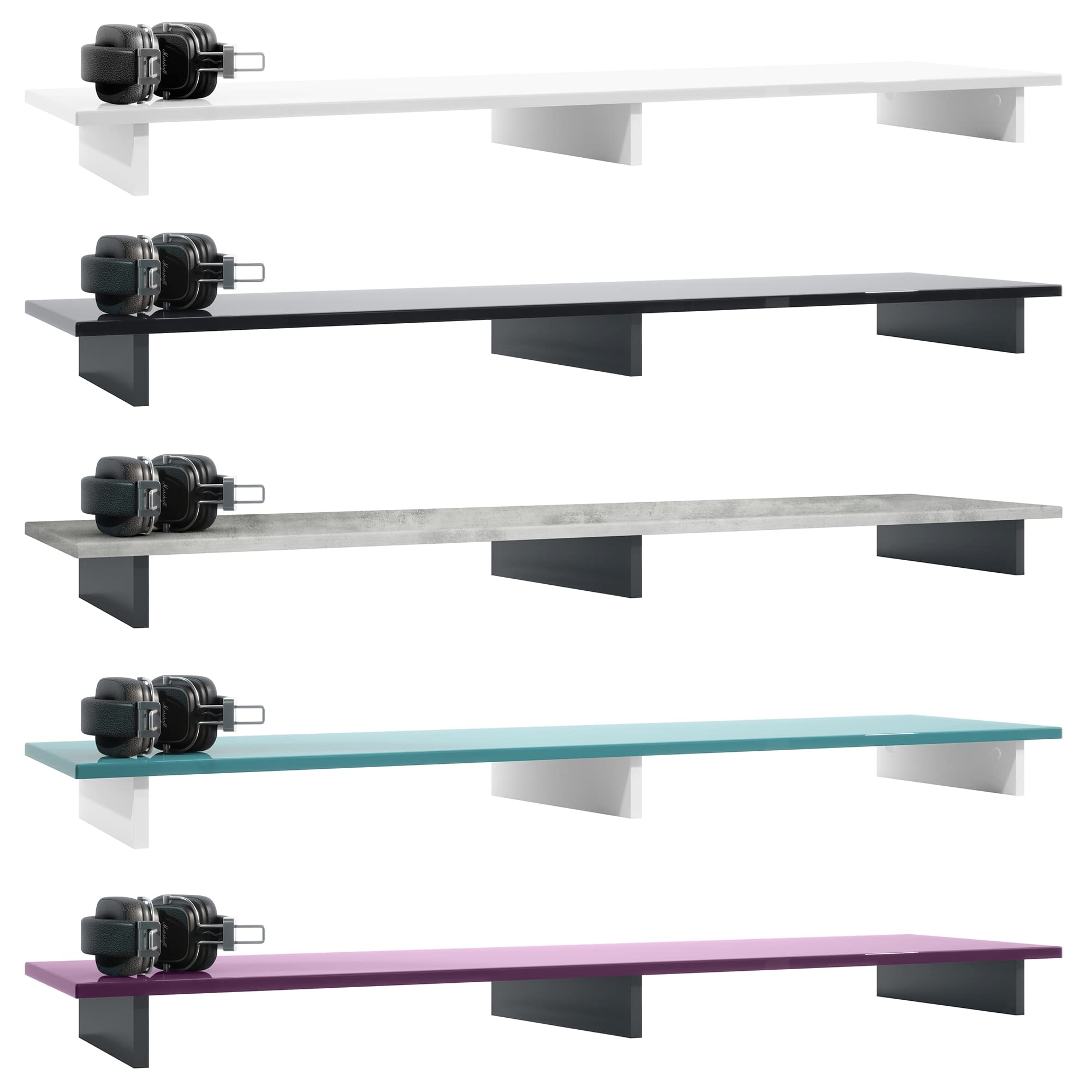 Vladon TV-Aufsatz Game, Made in Germany, Aufsatz für TV-Boards zur Erhöhung, Schwarz matt/Schwarz Hochglanz (138,5 x 9,5 x 34,5 cm)