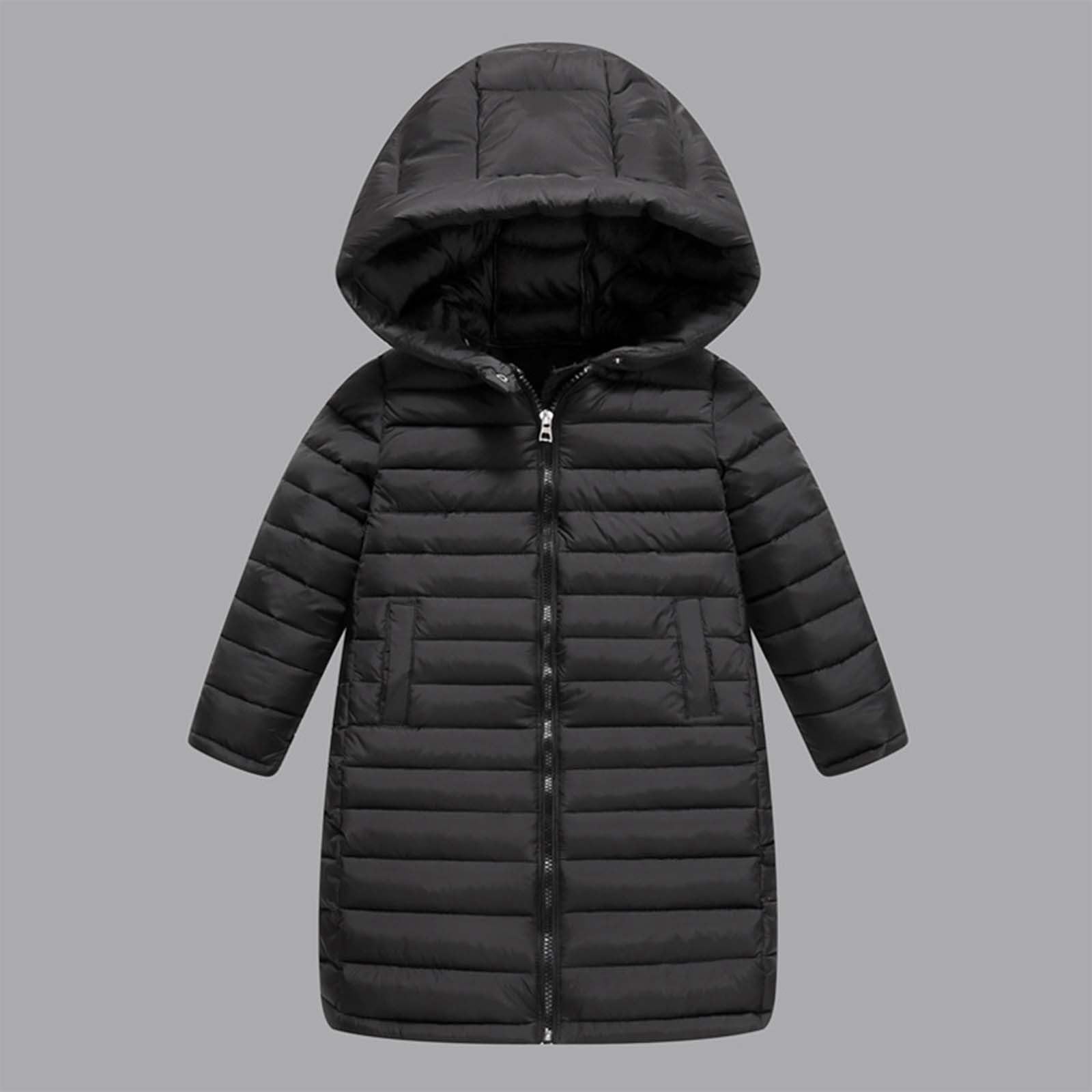 Generico Piumino lungo bambina giacca con cerniera caldo invernale leggero cappotto ragazze outdoor elegante antivento quotidiano