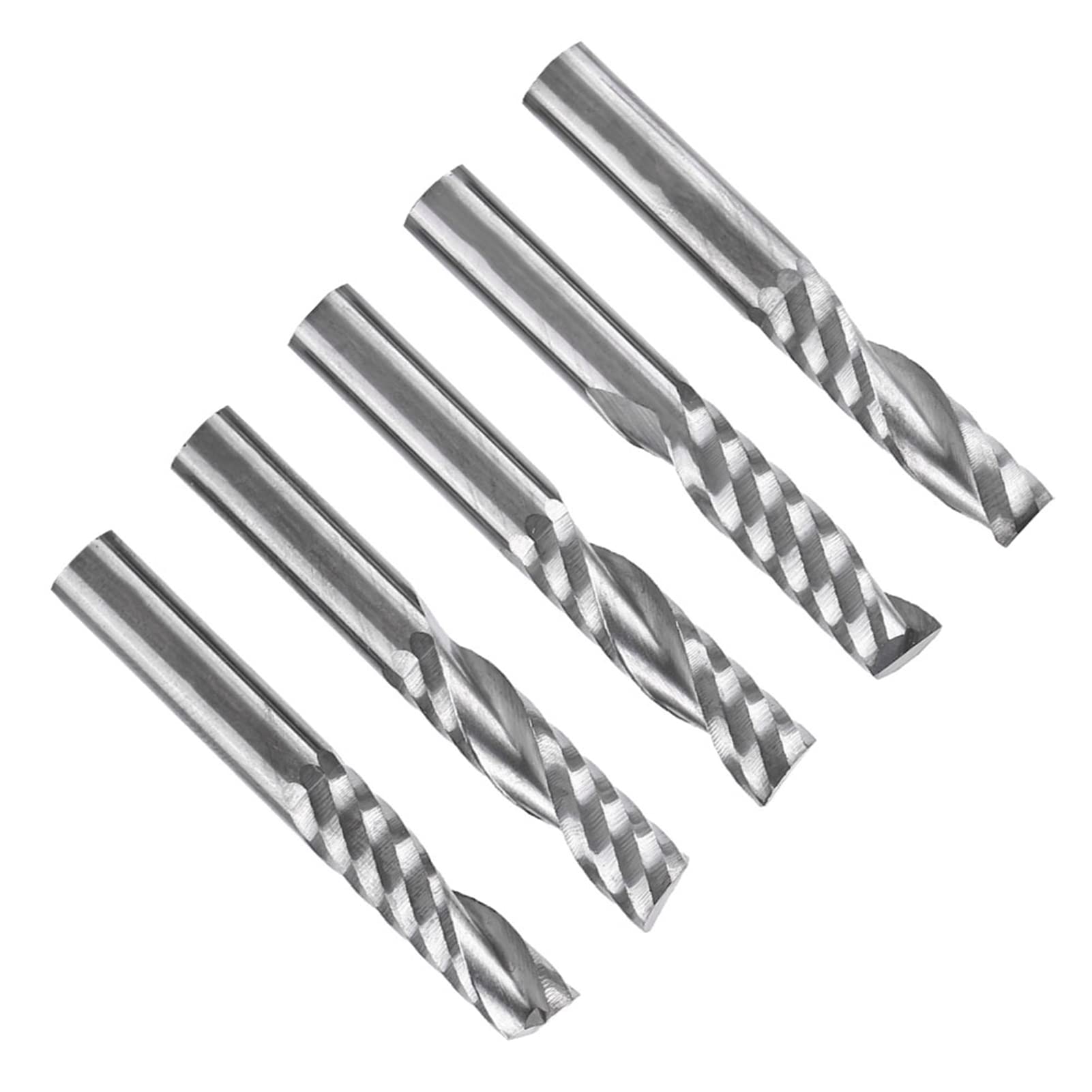 Yinhing Frezy Trzpieniowe z Trzpieniem 6 Mm z Węglika Wolframu z Pojedynczym Rowkiem Zestaw Bitów do Frezowania CNC 5 Sztuk Narzędzi Skrawających do Akrylowego PCV i MDF