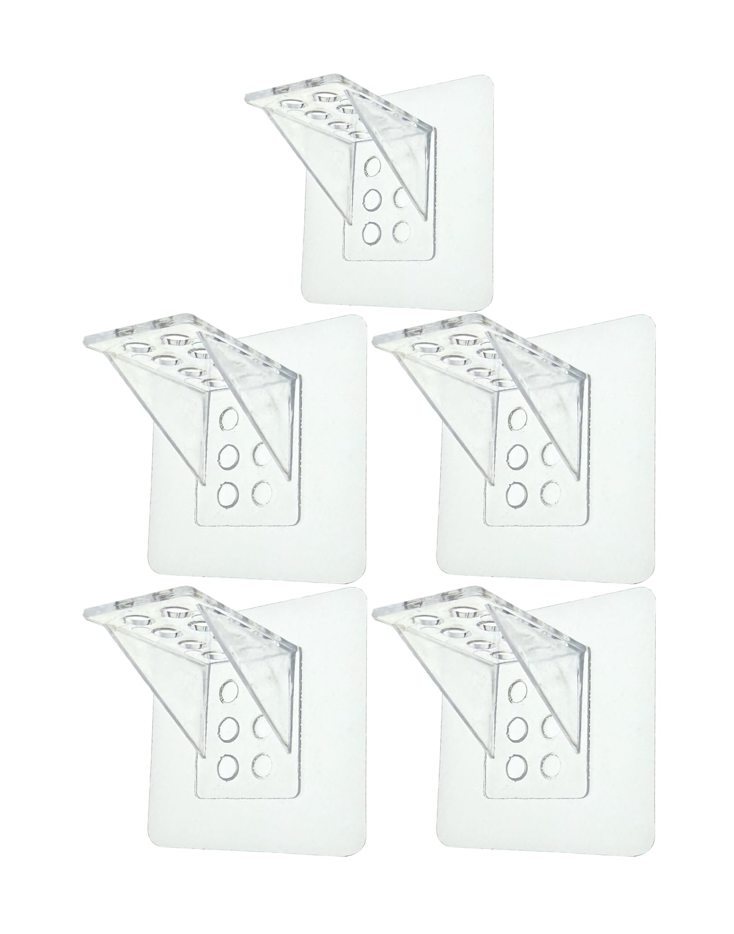 Shelf Support Brackets, Self Adhesive Heavy Duty L-Shaped Support Triangle Shelf Support Pegs - No Drill Strong Load Bearing Waterproof Support Bracket for Furniture (Pack of 5)-image-25