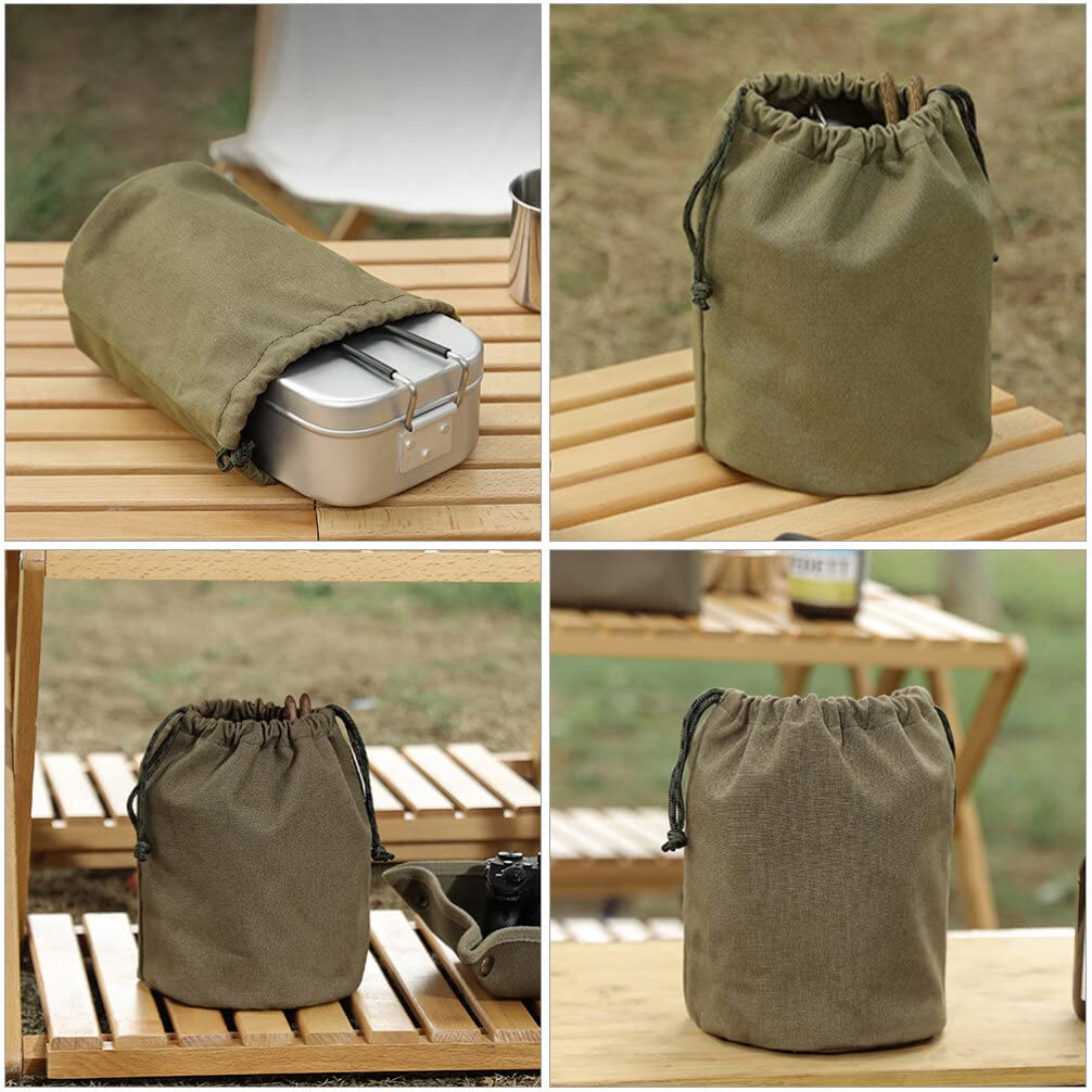 DOITOOL Stuff Sacks for Backpacking Small, Canvas Drawstring Bag for Camping Travelling Hiking Storage