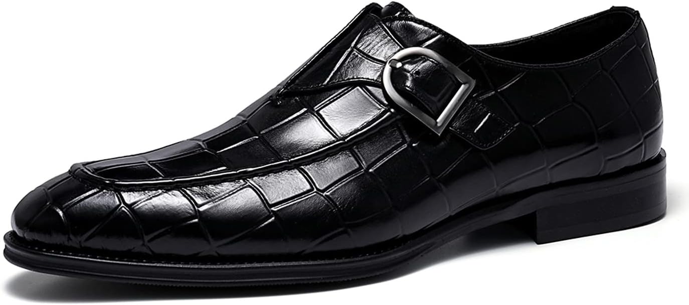 Santimon Men's Dress Loafer Shoes Monk Strap Slip On Loafers Causal Business Dress Shoes Black 11 US