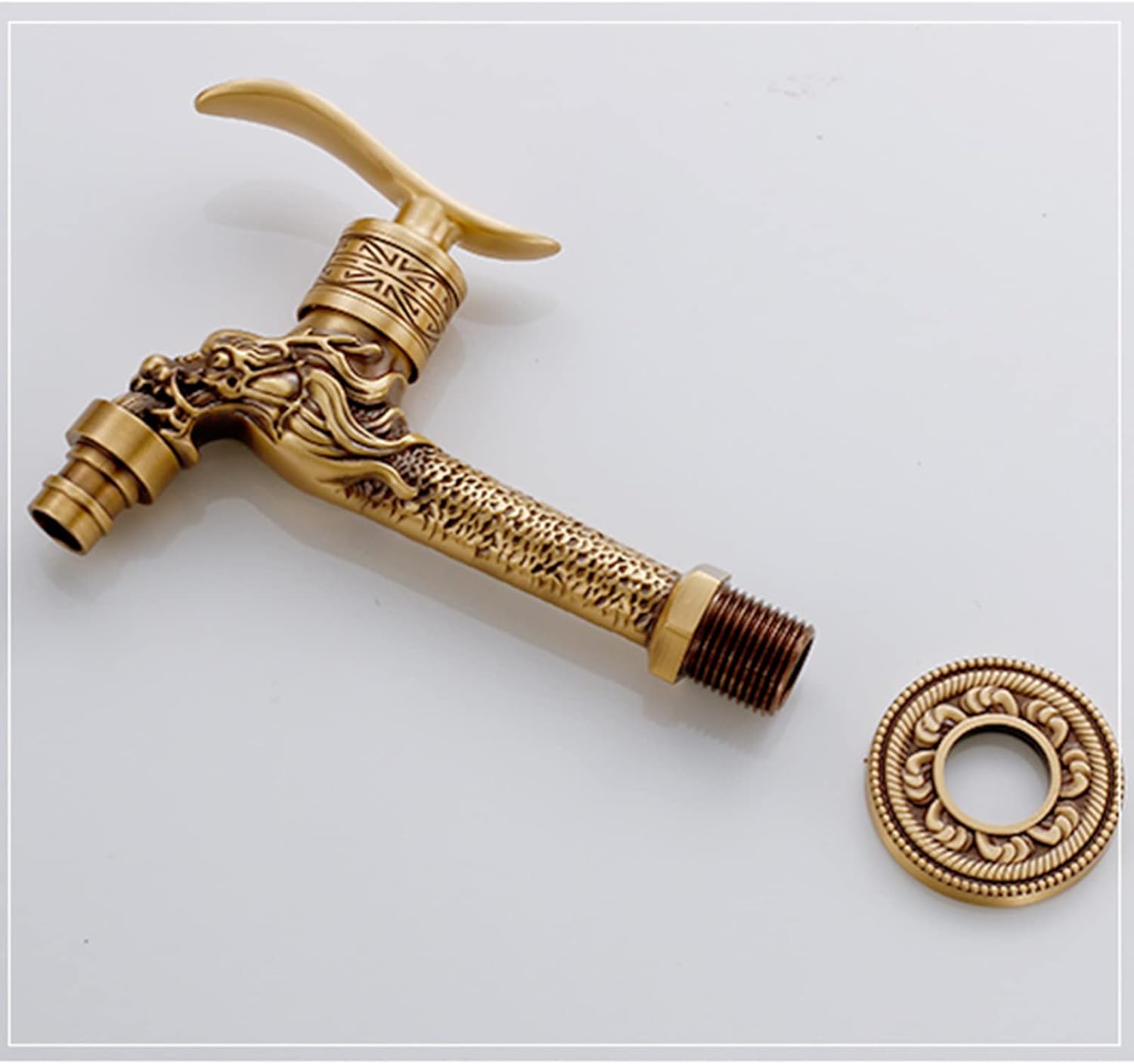 Washing Machine Faucet Wall Mount Cold Water Faucet Antique Outdoor Water Faucet Garden Faucet 1/2 inch Antique Brass Wall Mount Outdoor Faucet for Sink,Antique C (Color : Antique C)