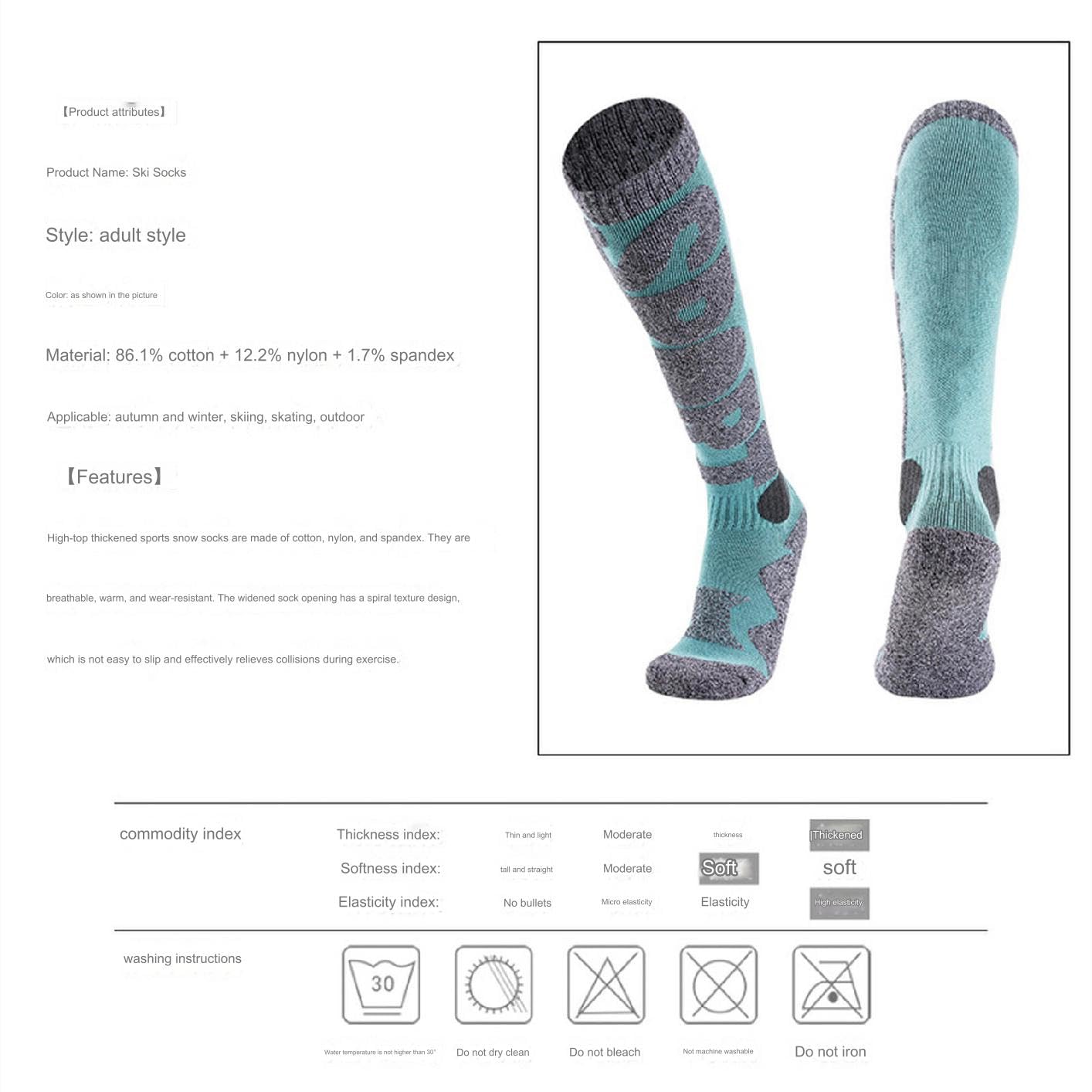 Chaussettes Homme Chaussettes pour Hommes pour Hommes Femmes, Chaussettes Chaudes d'hiver pour Ski, Snowboard, Sports De Plein Air Froid-4 Paires