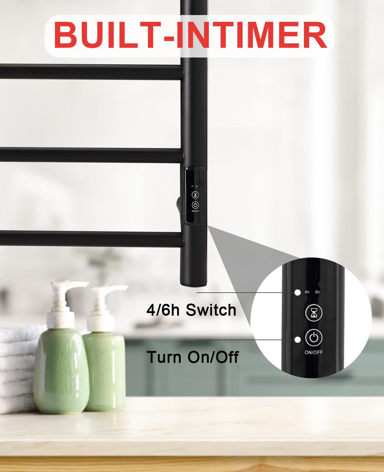 Homeleader Heated Towel Rack Towel Warmer Rack, Wall Mounted Electric