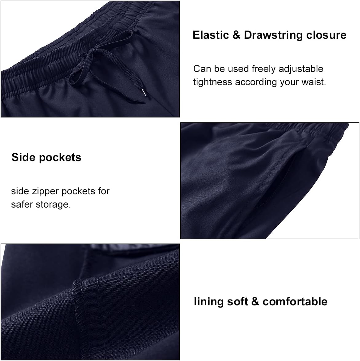 LTIFONE Mens Swim Trunks,Quick Dry Swim Shorts with Mesh Lining,Drawstring Elastic Waist and Pockets Beach Shorts for Men