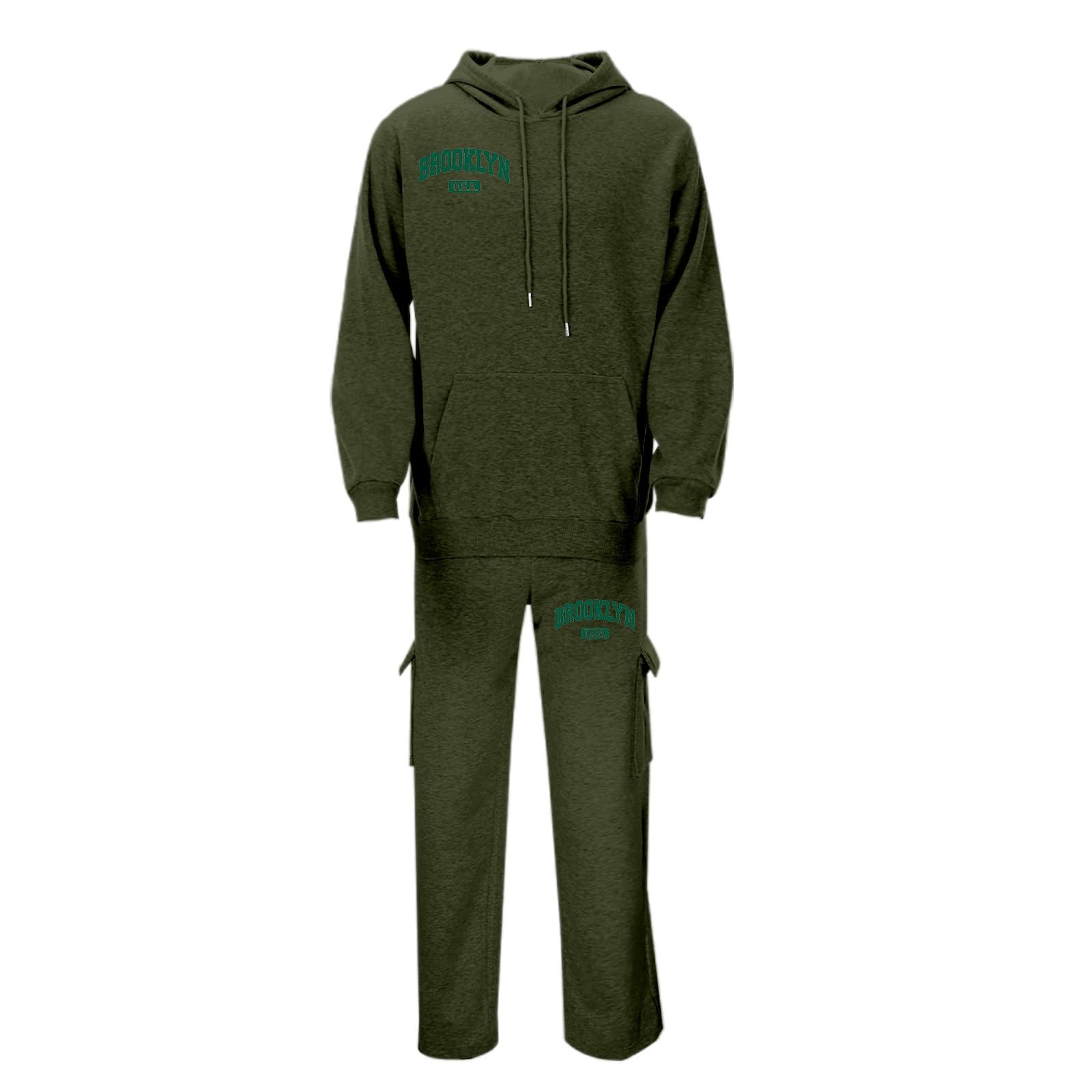 Generisch Męski dres do joggingu, bluza z kapturem, spodnie do biegania, jednokolorowy, dres treningowy, strój rekreacyjny, przewiewna bawełna, ciepła bawełna Y2K, kieszenie, kaptur, zestaw dresowy