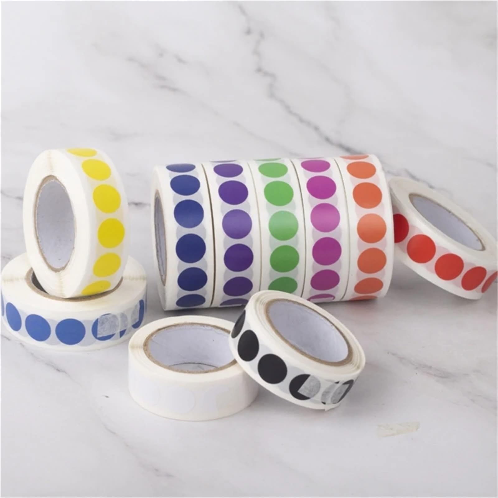 Sticky Dots, 10.000 etichette rotonde autoadesive colorate, 13 mm, per etichettatura di file e forniture scolastiche per ufficio (rosso)