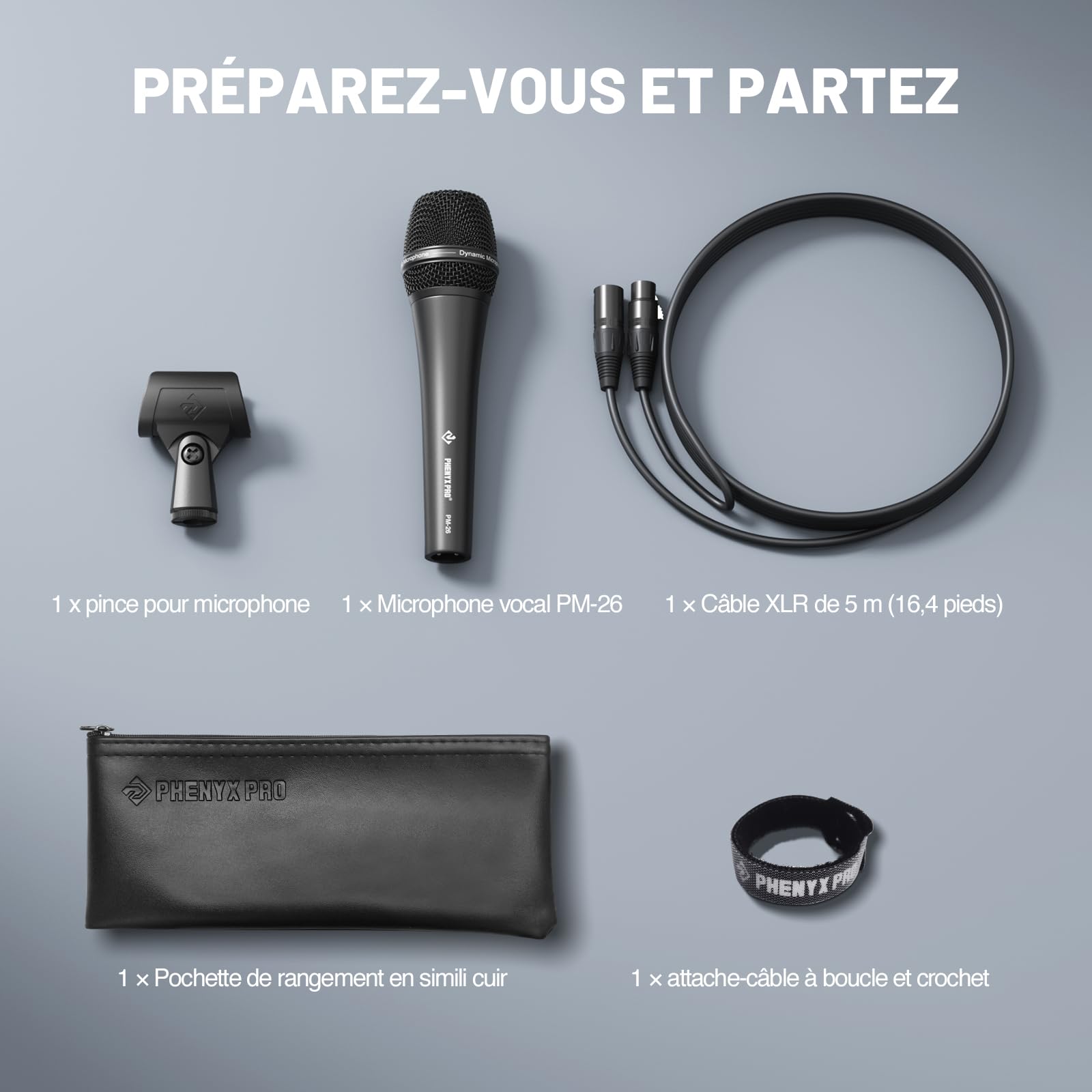 Phenyx Pro Micro Vocal Dynamique Supercardioïde XLR PM-26