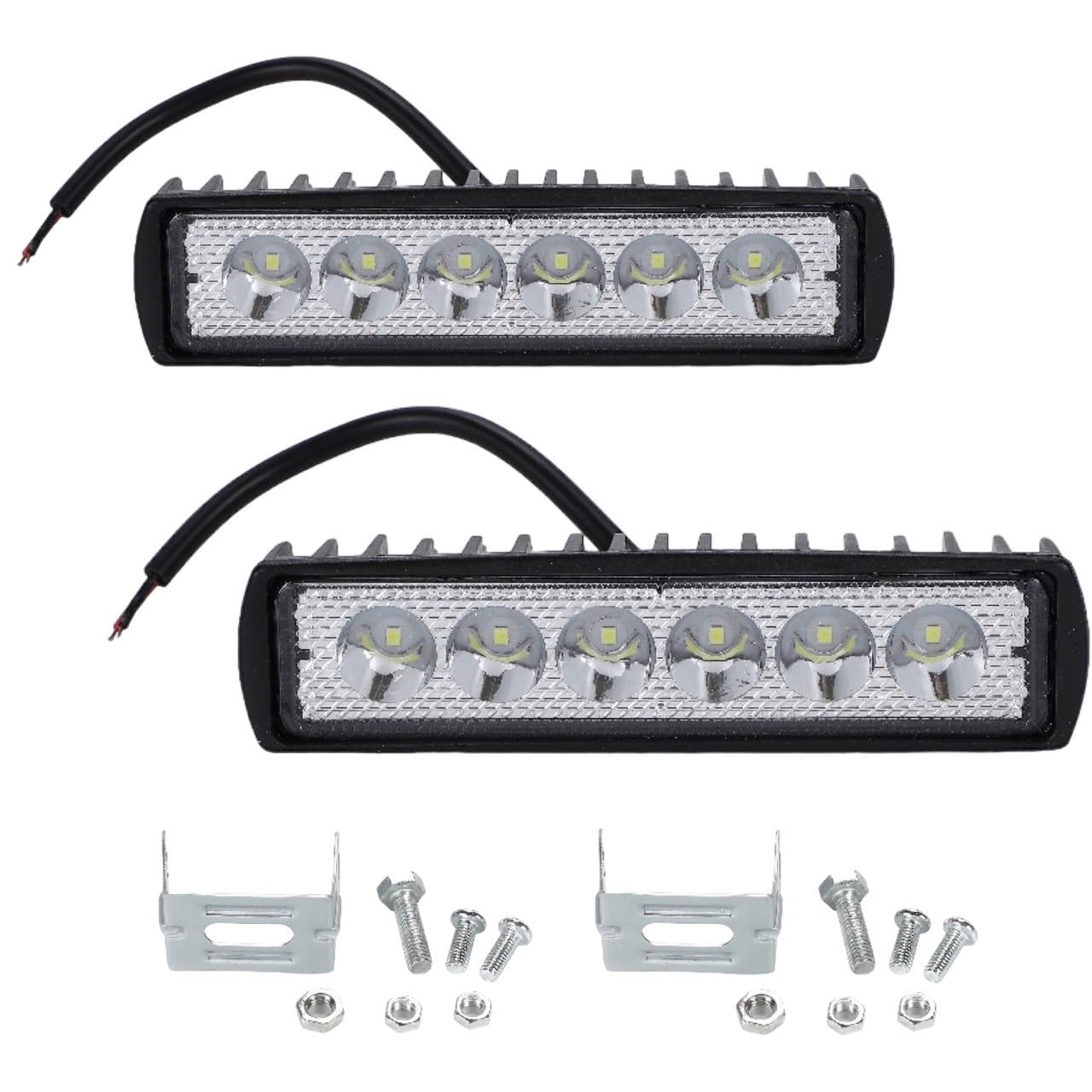 Amazon.co.jp: Kanoan LED 作業灯 18W 6連 2個セット 12V 24V 兼用