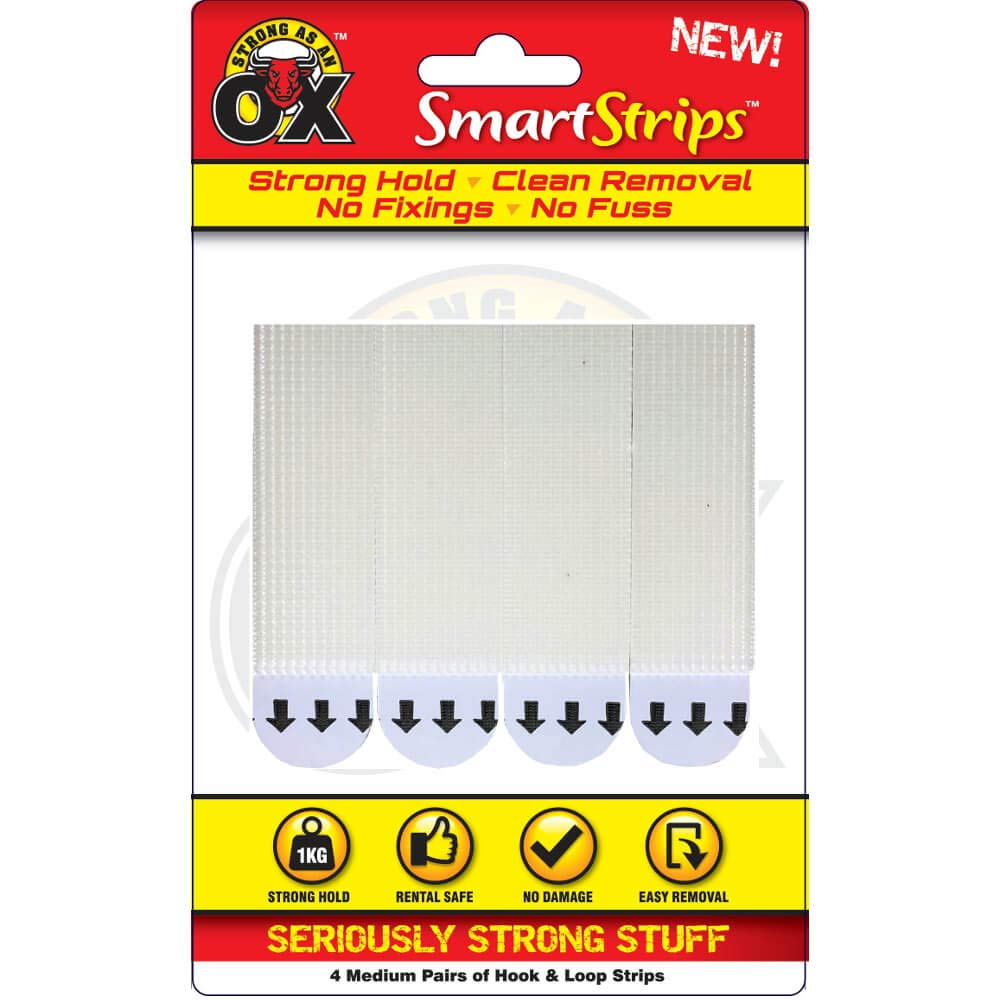 Rapide White Strong As An Ox Smart Strips 4 Pairs Medium
